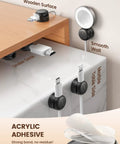 Go To Rotatable Cord Organizer 360 Degree Cable Clips Adhesive Wire Holder mounted on wooden desk and smooth wall