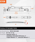 Technical diagram of Cat 1-1 Hydraulic Top Link For Tractors, 11 Inch Stroke, retracted 20.88 in, extended 31.88 in, includes hoses.