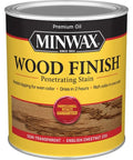 Top Shelf Oil Based Wood Stain In English Chestnut Semi Transparent Exterior Finish One Quart can with rich wood color.