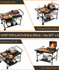 Outdoor Pizza Oven Table With Topping Station And Prep Cart For Blackstone Griddles All In One Grill Cart Table With Storage