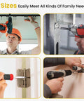 UBANU M4 Wood Screws Assortment Kit in use with various tools for household projects, showcasing versatility and 7 sizes available.