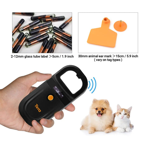 Pet Microchip Reader With D Ring Included For Easy Carry Portable RFID Scanner For Dogs Cats And All Pets, hand-held device