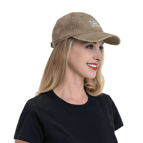 Woman wearing Breathable Mens Baseball Hat Lightweight Soft Comfort Fit Cap for Running Hiking Cycling with Quick Dry Mesh Crown