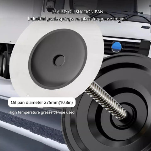 Sealed oil suction pan with industrial grade springs for heavy use, 275mm diameter designed for high temp grease.