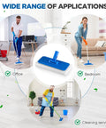 Six-Piece Threaded Swivel Scrub Pad Holder Set With Pads, Heavy-Duty Floor Pad Holders For Commercial Cleaning, Versatile Blue 9 X 3.75 Inch, Built Tough For Contractors And Home Use, Durable Construction For Heavy Scrubbing used in office and bedroom floors