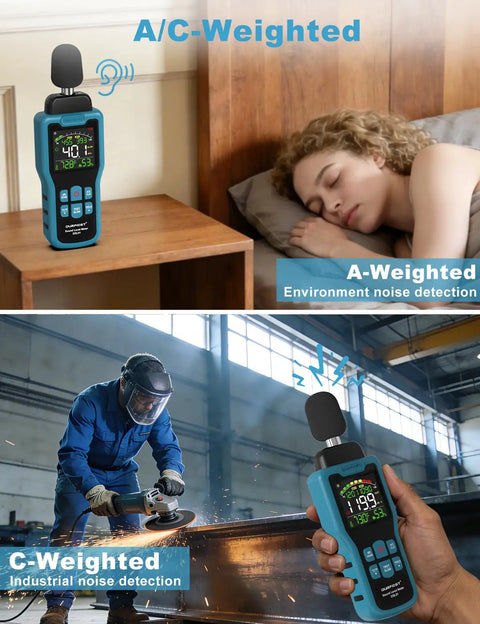 Beast Pro Grade Sound Level Meter For Home And Workshop Use With High Precision Sensor 30 To 130 DB Range 0.1 DB Resolution And 1.5 DB Accuracy Condenser Microphone With Fast Real Time Noise Readout For Quick Decibel Measurement; bedside use