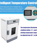 Horizontal Electric Blast Drying Oven Built Tough As Nails For Daily Lab Heating Featuring Rust Resistant Finish Coat And Spotless Stainless Chamber Premium Quality Construction Guaranteed with LCD PID controller.