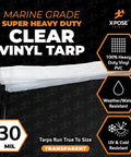 Clear Vinyl Tarp 6x10 Feet 30 Mil Heavy Duty Waterproof PVC Tarpaulin With Brass Grommets For Patio Enclosure Temporary Wall Camping Tent Cover Canopy Outdoor Shelter