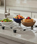 Non Slip Sink Rack Feet Set With Rubber Bumpers For Scratch Proof Protection Easy No Tool Installation under dishes on counter