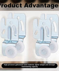 4 Pack Sliding Closet Door Hardware Roller Kit for Wardrobe and Cabinet Doors, Top-Hung Bypass Track System, close-up view