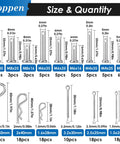 132-Piece Clevis Pin, Cotter Pin, And Hair Pin Set With 304 Stainless Steel, 15 Sizes, Zinc-Plated Flat Head Pins And R Clips