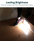 Wireless LED Stair Lights With Motion Sensor, 3 Pack Battery Operated, illuminating steps, stick on, 3000K warm white light