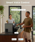 Real Talk Smart Countertop Ice Maker Cranks Out Fresh Ice In Three Minutes Great For Game Day Parties And Home Bars A Serious Kitchen Badass Everyone Needs, seen with two people using voice control in a modern kitchen.