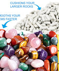 Final Polish Aluminum Oxide Powder 1200 Grit For Rock Tumbling And Gem Polishing, 8 Oz Canister with smooth stones and white pellets