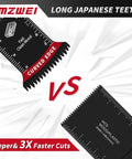 Extended Reach Titanium Oscillating Tool Blades For Metal And Wood Cutting With 70 Mm Deep Plunge Design Heavy Duty Multi Tool Accessories For Tight Squeeze Projects That Will Nail It Without Breaking A Sweat, comparison of curved edge and Japanese teeth blades.