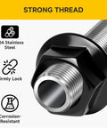 M8 Serrated Flange Hex Nuts 304 Stainless Steel 100 Pack With Hex Drive 13mm Flange Diameter 17.2mm Black Oxide Hardware Nuts 1.25mm Pitch Ideal For Auto And Home Improvement And DIY Projects And Repairs, close-up threaded nut