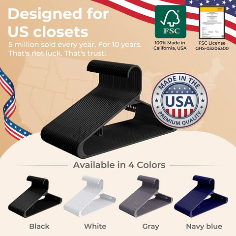 Heavy Duty Slim Closet Hangers 60 Pack Black Plastic Storage, Non Slip J Hook Keeps Delicate Straps Locked Down Tight, Space Saving Design For Cramped Wardrobes, Solid Garment Organizer Game Changer