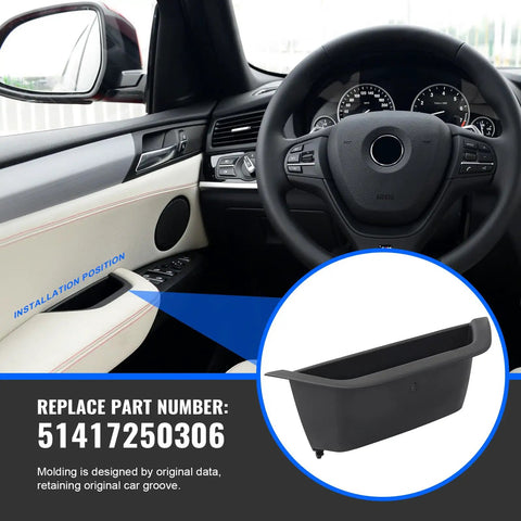 Front Left Door Handle Pull Trim For BMW X3 F25 X4 F26 2010 2017 Driver Side Armrest Cover Black ABS Replacement