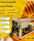 Electric Viscous Liquid Transfer Pump With Adjustable Speed For Honey And Peanut Butter And Sesame Paste Delivers 6 To 10 L Per Minute 96 Ml Per Rev CAM Rotor Stainless Steel Beast Of A Paste Pump Built For Thick Semisolids, stainless steel unit shown