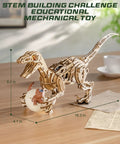 Self-Walking Dinosaur Toy Kit - 3D Wooden Puzzle And Mechanical Model For Adults And Teens, STEM DIY Craft Project, Educational Dino Collection, Wind-Up No Batteries, Perfect Gift For Birthday Or Holiday. 16.3 x 4.1 x 8.2 in