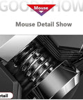 Close-up view of mouse detailing showing ergonomic design of Dope LED Mechanical Gaming Keyboard And Mouse Combo Featuring Multicolor Backlighting Ergonomic Anti Ghost Keys Adjustable Breathing Modes For Your Solid Next Level Gaming Setup.