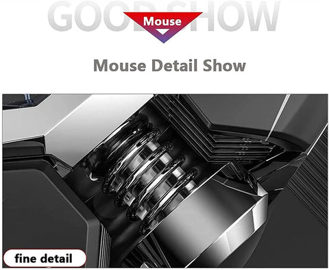 Close-up view of mouse detailing showing ergonomic design of Dope LED Mechanical Gaming Keyboard And Mouse Combo Featuring Multicolor Backlighting Ergonomic Anti Ghost Keys Adjustable Breathing Modes For Your Solid Next Level Gaming Setup.