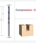 SpeTool compression spiral router bit, 1/8 inch shank, 1 inch cutting length, Tac Extreme Life coated carbide