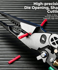Rock Solid 4 In 1 Wire Stripper Pliers With Smart Digital Display Voltage Tester, alloy steel gripping red wire.