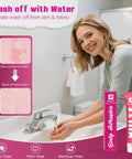 Woman using All Day Sweat Proof Body Adhesive For Clothes With Strong Hold And Water Wash Off Keeps Bras Strapless In Place