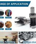 Top Tier 8 Piece Hardwood Plug Cutter Bit Set Features Standard And Four Tooth Chamfered Heads, suitable for wood, metal, plastic, and stone.