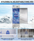 Top Shelf Commercial Upright Freezer With Twenty Three Cubic Foot Capacity And Four Heavy Duty Shelves featuring adjustable shelves.