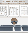 42 Pack Three Size Tool Box Organizer Trays Set With Interlocking Dividers for Garage and Rolling Tool Box