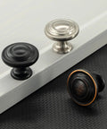 Dope Bronze Cabinet Knobs 25 Pack One And A Quarter Inch Round Drawer Knobs for Cabinets and Drawers with Smooth Finish