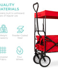 Foldable Outdoor Utility Wagon With Canopy For Beach, Picnic, Camping, Tailgates Removable Shade, 150 Lb Capacity, shown side view