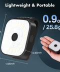 Two Pack Clip On Running Lights With Rechargeable Battery, ultra bright 24 LED beams, lightweight 0.9oz, dimensions shown
