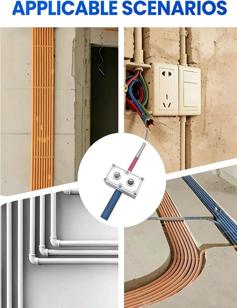 No Sweat Professional Electrician Wire Pulling Assistant Brushless Wireless Handheld Cable Feeder used in various conduit scenarios.