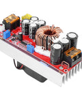 Heavy Duty Dc Dc Boost Converter Step Up Module 10 To 60V Input featuring copper coil and multiple capacitors for solar battery projects.
