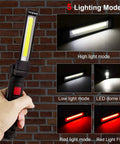 Rechargeable LED Work Light With Magnetic Base And Hanging Hook 360 Degree Rotation For Gearheads In The Garage Car Repair Home And Camping Two Pack Type C Charging 6 Hour Battery Life with five lighting modes