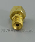TIG Welding Torch Fitting Connector Adapter M14x1.5 Outside To M16x1.5 Inside, brass construction, close-up view
