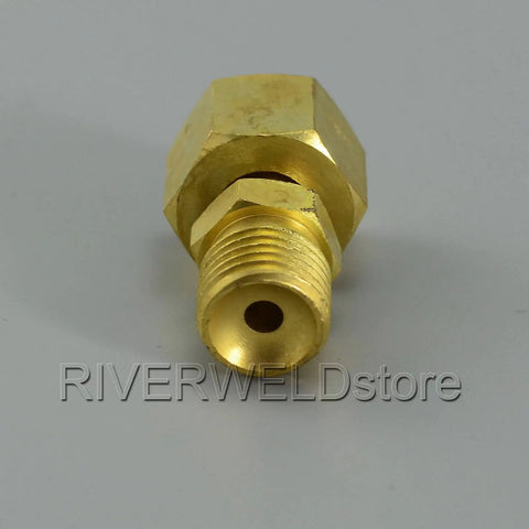TIG Welding Torch Fitting Connector Adapter M14x1.5 Outside To M16x1.5 Inside, brass construction, close-up view