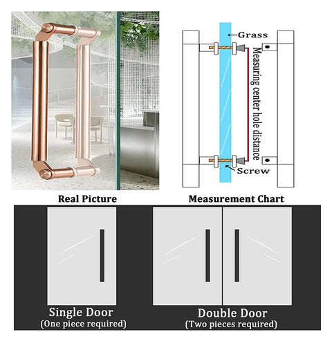 Double Sided Push Pull Door Handle 5Ft Brushed Stainless Steel Ideal For Steel And Aluminum Doors Pro Grade Durable.
