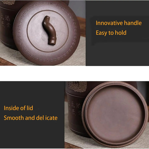 Legit Dope Old-School Ceramic Rice Canister With Tight Seal Lid, close-up of lid with innovative handle and smooth inside.