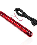 Red High Mount 24 LED Third Brake Light For Sedans, SUVs And Trucks with coiled cable, street-ready 12V waterproof rear stop lamp bar.