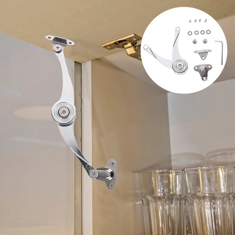 Adjustable Lid Support Hinge For Cabinet Doors With Thickened Rod And Multilayer Plating Easy Install Silver Hydraulic Lift Damper