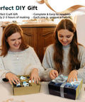 Two women opening boxes containing the Dope Ocean Beach UV Resin Art Kit For Adults And Teens, perfect DIY craft gift set.