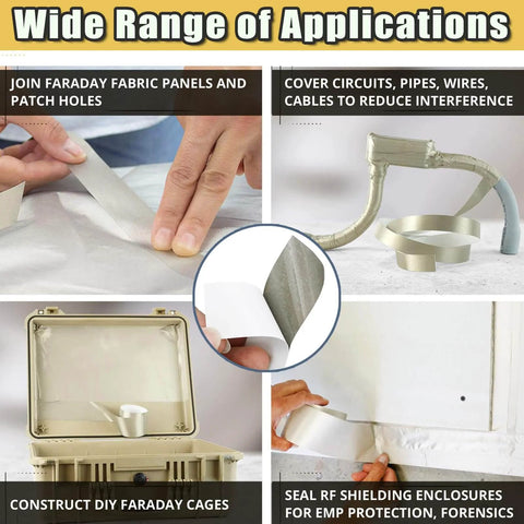 Waterproof Conductive Tape With EMI Shielding Cloth Double Sided Adhesive for electronic connections and shielding applications.