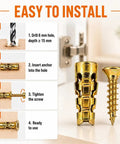 Installation steps for 6x14mm Short Expansion Screw Set For Cabinet Hinge Repair And Stripped Thread Restoration