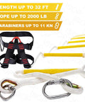 Emergency Fire Escape Ladder For 4 Story Homes 32 Feet Reach Flame Resistant Rope With Safety Cord And Security Belt