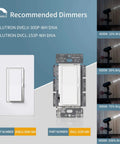 Image features recommended dimmers for dimmable 6W Edison Tubular LED Bulbs T10 T30 with brightness settings from 25% to 100%.