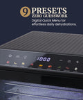 Amp Up Your Snack Game With This Solid 10 Tray Stainless Steel Digital Food Dehydrator featuring precise temp settings and quick dry timers.